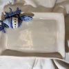 Klein servet bord blauw koraal