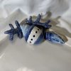 Klein servet bord blauw koraal