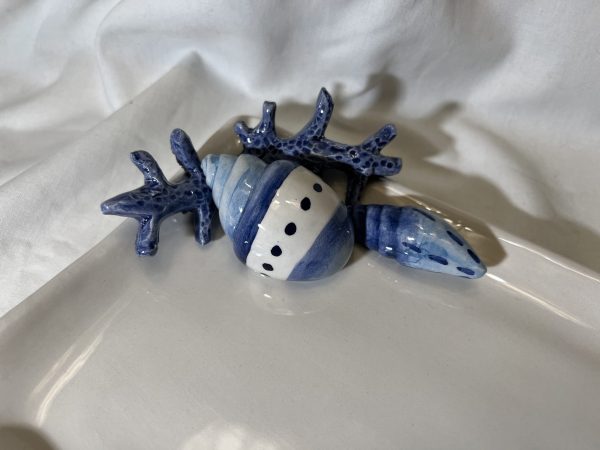 Klein servet bord blauw koraal