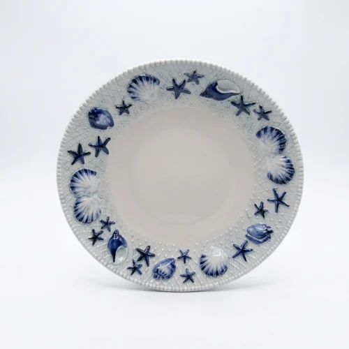 Xxl kom blauw schelpen