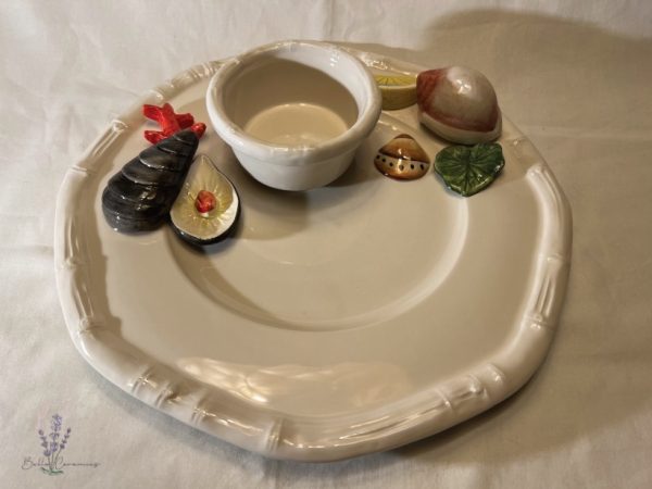 Rond bord met kommetje zee