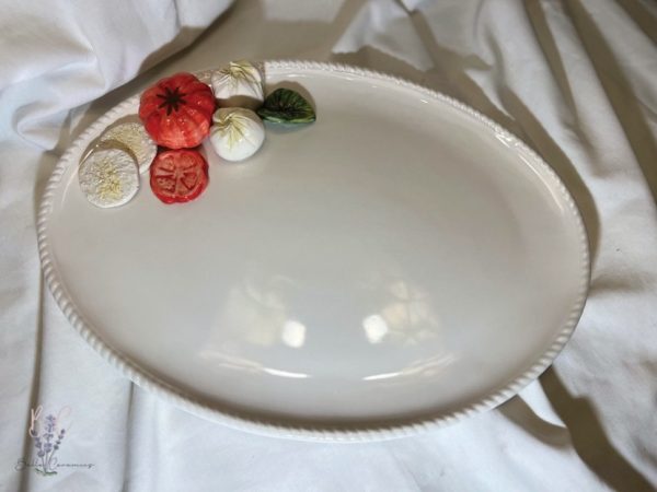 Grote ovale schaal mozzarella