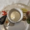 Rond bord met kommetje zee