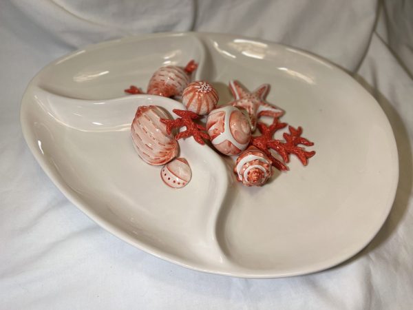Grote snack schaal rood koraal
