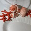 Grote diepe ovale schaal rood koraal