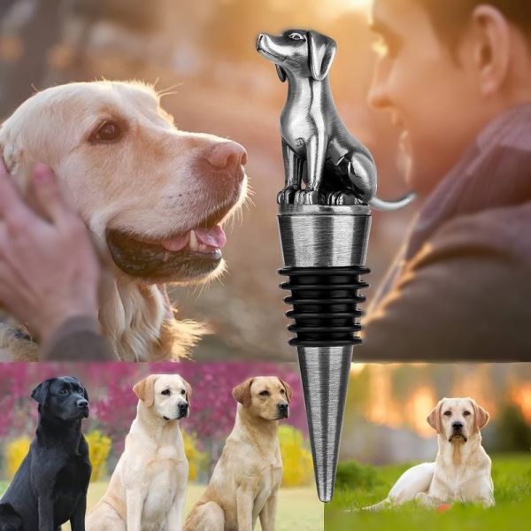 Hond flessenstopper - wijnkurk goud