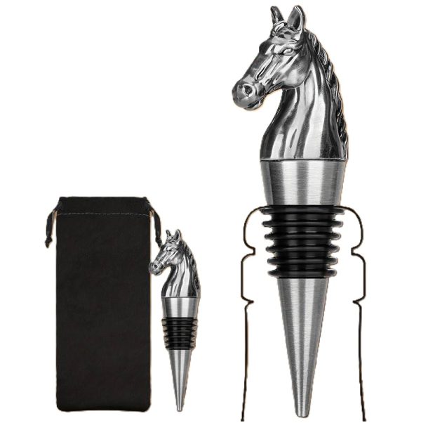 Sss Paard flessenstopper - wijnkurk zilver