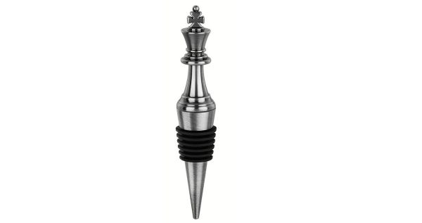 Schaakstuk flessenstopper - wijnkurk zilver
