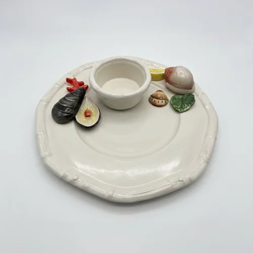 Rond bord met kommetje zee