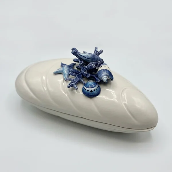 Koraal-Servies-Keramiek-Bella-Ceramics_35 copy 2 Grote mossel terrine blauw koraal