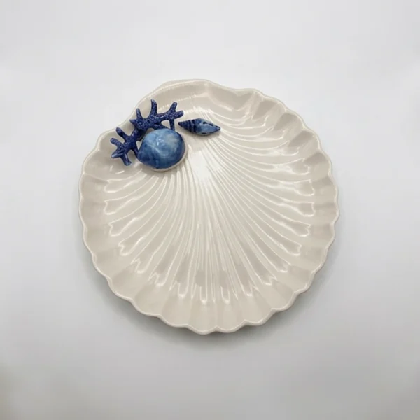 Koraal-Servies-Keramiek-Bella-Ceramics_42 copy 2 Schelpen bord blauw koraal