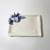 Klein servet bord blauw koraal