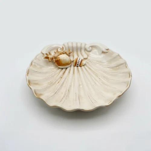 Groot bord beige koraal