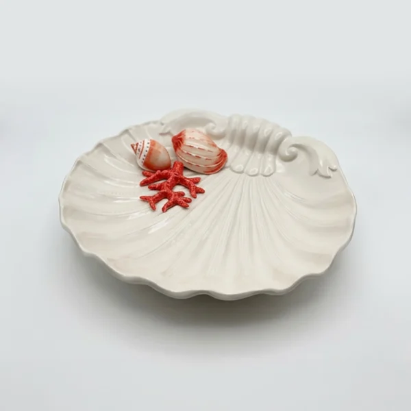 Koraal-Servies-Keramiek-Bella-Ceramics_53 copy 2 Zeeschelp bord rood koraal