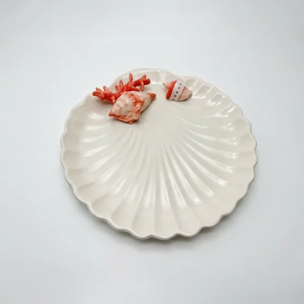 Koraal-Servies-Keramiek-Bella-Ceramics_54 copy 2 Schelpen bord rood koraal